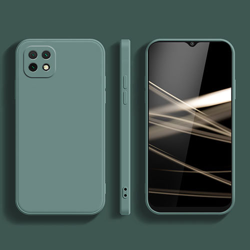 Ultra-thin Silicone Gel Soft Case 360 Degrees Cover for Samsung Galaxy A22 5G Midnight Green