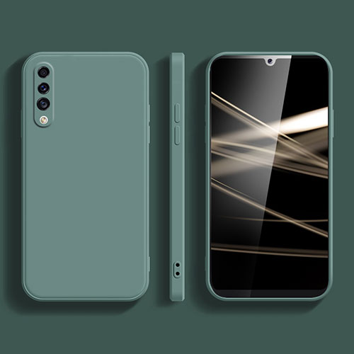 Ultra-thin Silicone Gel Soft Case 360 Degrees Cover for Samsung Galaxy A50 Midnight Green