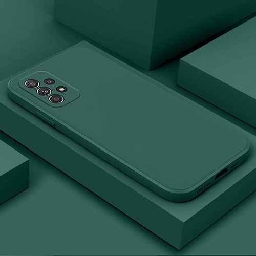 Ultra-thin Silicone Gel Soft Case 360 Degrees Cover for Samsung Galaxy A52s 5G Midnight Green