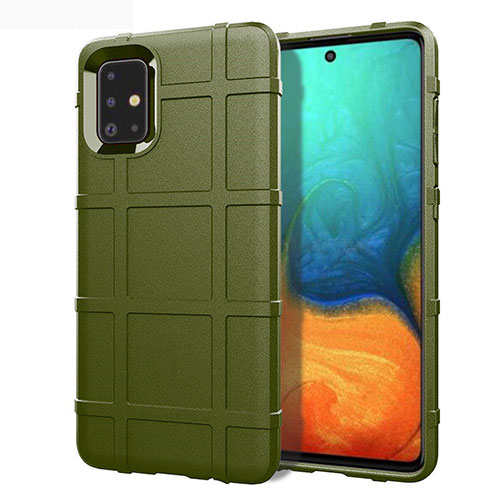 Ultra-thin Silicone Gel Soft Case 360 Degrees Cover for Samsung Galaxy A71 5G Green