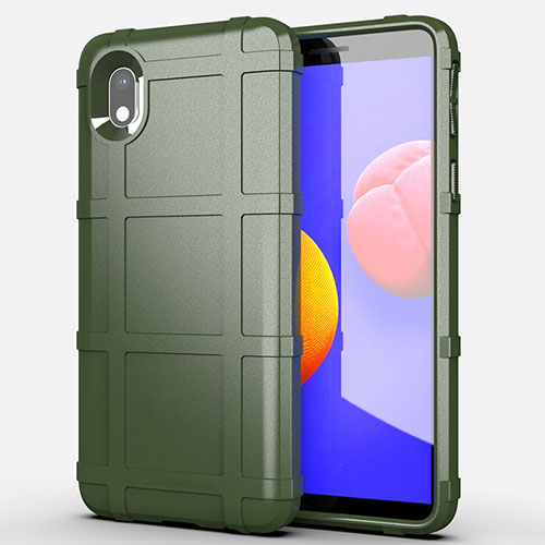 Ultra-thin Silicone Gel Soft Case 360 Degrees Cover for Samsung Galaxy M01 Core Army green