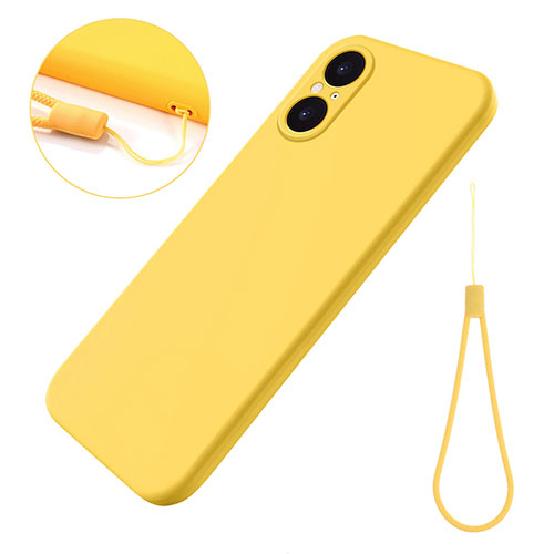 Ultra-thin Silicone Gel Soft Case 360 Degrees Cover for Sony Xperia 5 V Yellow