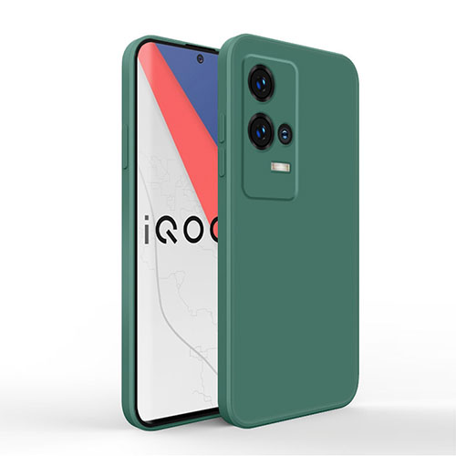 Ultra-thin Silicone Gel Soft Case 360 Degrees Cover for Vivo iQOO 8 Pro 5G Midnight Green