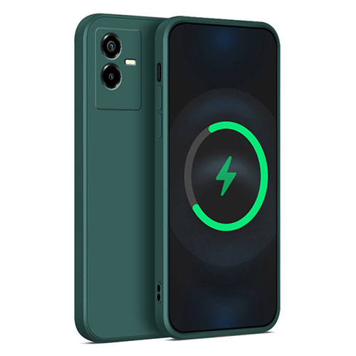 Ultra-thin Silicone Gel Soft Case 360 Degrees Cover for Vivo iQOO Z6x Midnight Green