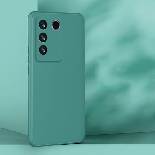 Ultra-thin Silicone Gel Soft Case 360 Degrees Cover for Vivo V27 Pro 5G Midnight Green