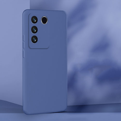 Ultra-thin Silicone Gel Soft Case 360 Degrees Cover for Vivo V27e 5G Blue