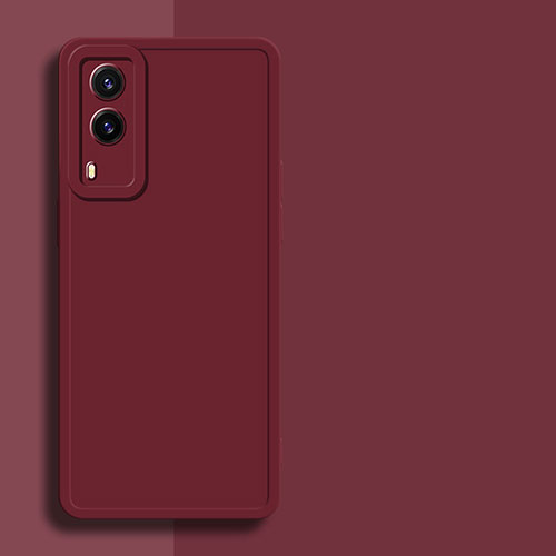 Ultra-thin Silicone Gel Soft Case 360 Degrees Cover for Vivo Y71t 5G Red Wine