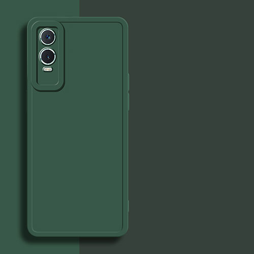 Ultra-thin Silicone Gel Soft Case 360 Degrees Cover for Vivo Y76s 5G Midnight Green