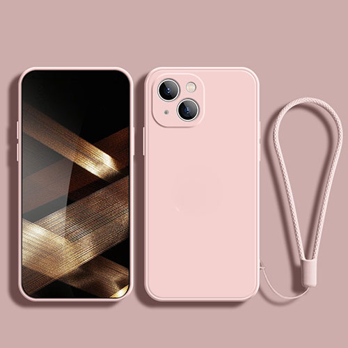 Ultra-thin Silicone Gel Soft Case 360 Degrees Cover G02 for Apple iPhone 15 Rose Gold