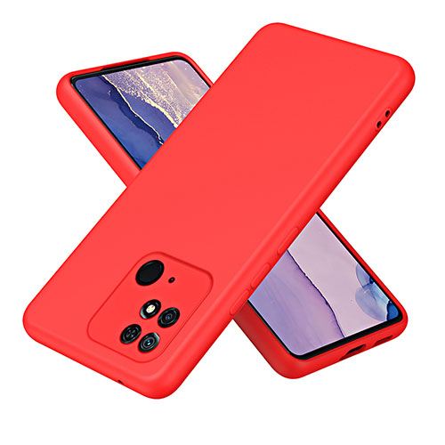Ultra-thin Silicone Gel Soft Case 360 Degrees Cover H01P for Xiaomi Redmi 10 India Red
