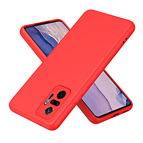 Ultra-thin Silicone Gel Soft Case 360 Degrees Cover H01P for Xiaomi Redmi Note 10 Pro 4G Red