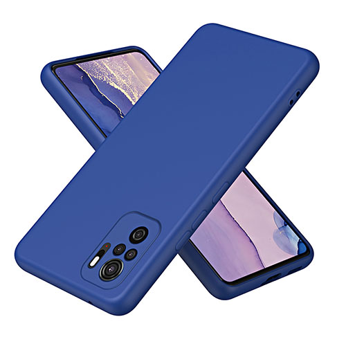 Ultra-thin Silicone Gel Soft Case 360 Degrees Cover H01P for Xiaomi Redmi Note 10S 4G Blue