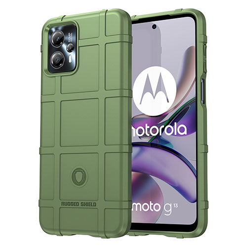 Ultra-thin Silicone Gel Soft Case 360 Degrees Cover J01S for Motorola Moto G13 Green