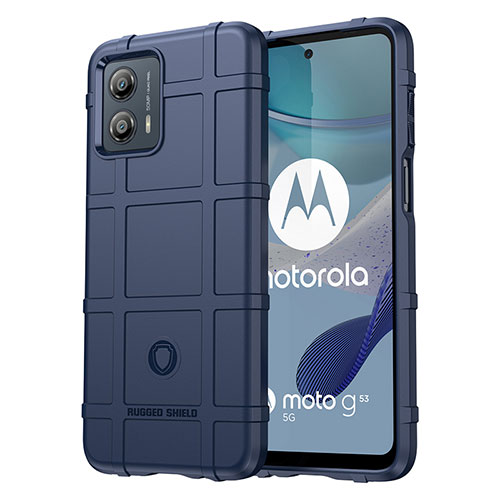 Ultra-thin Silicone Gel Soft Case 360 Degrees Cover J01S for Motorola Moto G53 5G Blue