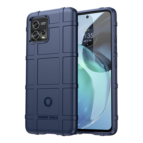 Ultra-thin Silicone Gel Soft Case 360 Degrees Cover J01S for Motorola Moto G72 Blue