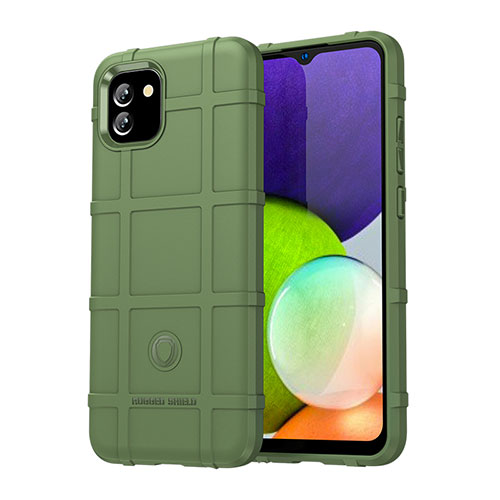 Ultra-thin Silicone Gel Soft Case 360 Degrees Cover J01S for Samsung Galaxy A03 Green