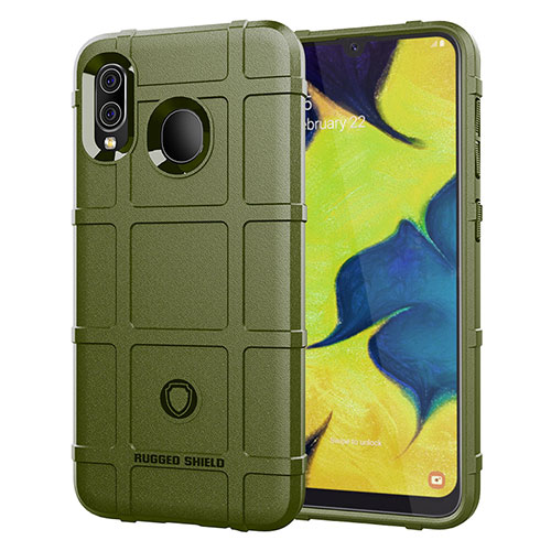 Ultra-thin Silicone Gel Soft Case 360 Degrees Cover J01S for Samsung Galaxy A20 Green