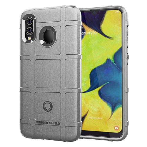 Ultra-thin Silicone Gel Soft Case 360 Degrees Cover J01S for Samsung Galaxy A30 Gray