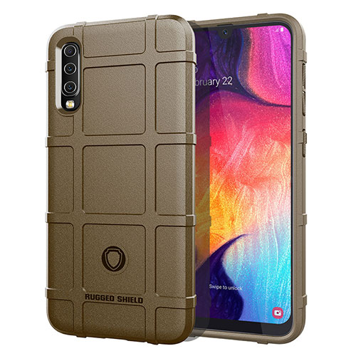 Ultra-thin Silicone Gel Soft Case 360 Degrees Cover J01S for Samsung Galaxy A30S Brown