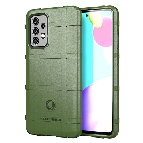 Ultra-thin Silicone Gel Soft Case 360 Degrees Cover J01S for Samsung Galaxy A52 4G Green