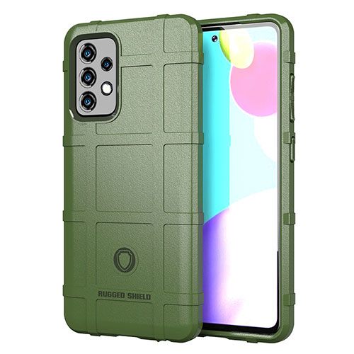 Ultra-thin Silicone Gel Soft Case 360 Degrees Cover J01S for Samsung Galaxy A52 5G Green