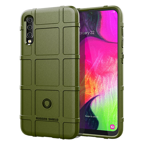 Ultra-thin Silicone Gel Soft Case 360 Degrees Cover J01S for Samsung Galaxy A70S Green