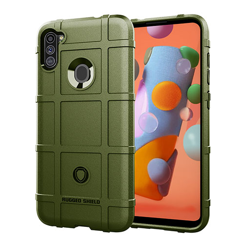 Ultra-thin Silicone Gel Soft Case 360 Degrees Cover J01S for Samsung Galaxy M11 Green