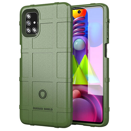 Ultra-thin Silicone Gel Soft Case 360 Degrees Cover J01S for Samsung Galaxy M51 Green