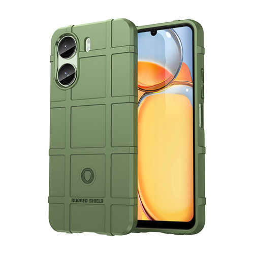 Ultra-thin Silicone Gel Soft Case 360 Degrees Cover J01S for Xiaomi Redmi 13C Green