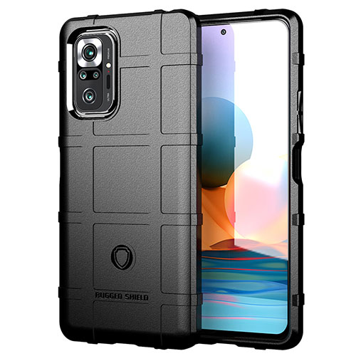 Ultra-thin Silicone Gel Soft Case 360 Degrees Cover J01S for Xiaomi Redmi Note 10 Pro 4G Black