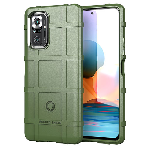 Ultra-thin Silicone Gel Soft Case 360 Degrees Cover J01S for Xiaomi Redmi Note 10 Pro 4G Green