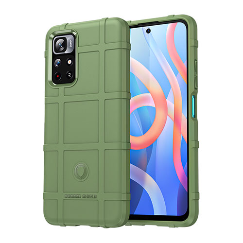 Ultra-thin Silicone Gel Soft Case 360 Degrees Cover J01S for Xiaomi Redmi Note 11 5G Green