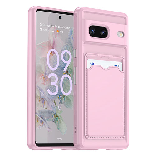 Ultra-thin Silicone Gel Soft Case 360 Degrees Cover J02S for Google Pixel 7 5G Pink