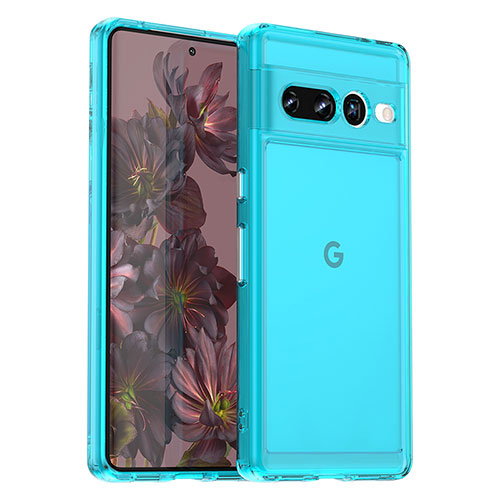 Ultra-thin Silicone Gel Soft Case 360 Degrees Cover J02S for Google Pixel 7 Pro 5G Cyan