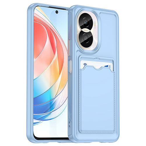 Ultra-thin Silicone Gel Soft Case 360 Degrees Cover J02S for Huawei Honor X40i 5G Blue