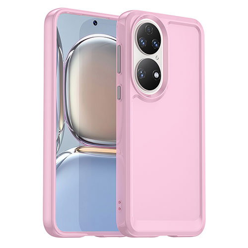 Ultra-thin Silicone Gel Soft Case 360 Degrees Cover J02S for Huawei P50 Pink