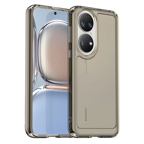 Ultra-thin Silicone Gel Soft Case 360 Degrees Cover J02S for Huawei P50e Gray