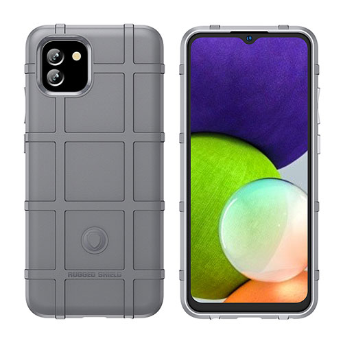 Ultra-thin Silicone Gel Soft Case 360 Degrees Cover J02S for Samsung Galaxy A03 Gray