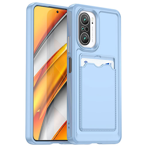 Ultra-thin Silicone Gel Soft Case 360 Degrees Cover J02S for Xiaomi Poco F3 5G Blue