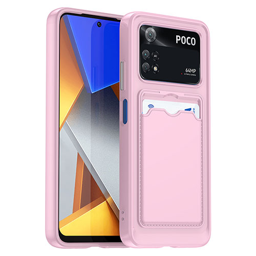 Ultra-thin Silicone Gel Soft Case 360 Degrees Cover J02S for Xiaomi Poco M4 Pro 4G Pink