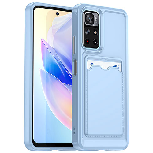 Ultra-thin Silicone Gel Soft Case 360 Degrees Cover J02S for Xiaomi Poco M4 Pro 5G Blue