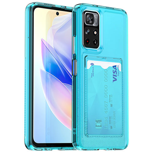 Ultra-thin Silicone Gel Soft Case 360 Degrees Cover J02S for Xiaomi Poco M4 Pro 5G Sky Blue