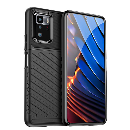 Ultra-thin Silicone Gel Soft Case 360 Degrees Cover J02S for Xiaomi Redmi Note 10 Pro 5G Black