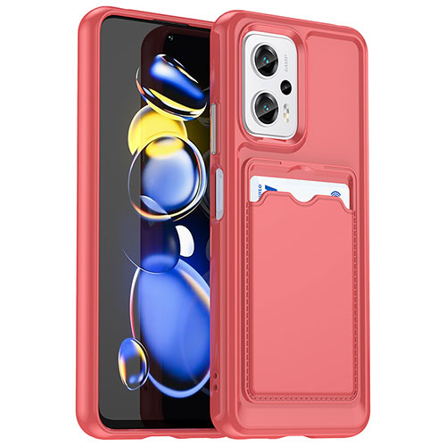 Ultra-thin Silicone Gel Soft Case 360 Degrees Cover J02S for Xiaomi Redmi Note 12T Pro 5G Red