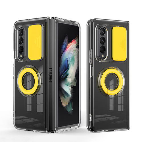 Ultra-thin Silicone Gel Soft Case 360 Degrees Cover MJ1 for Samsung Galaxy Z Fold3 5G Yellow