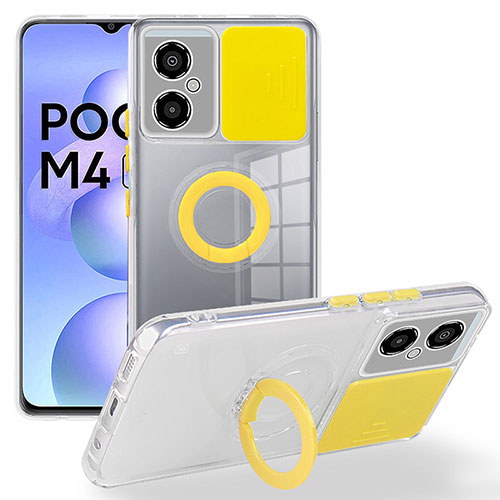 Ultra-thin Silicone Gel Soft Case 360 Degrees Cover MJ1 for Xiaomi Poco M4 5G Yellow