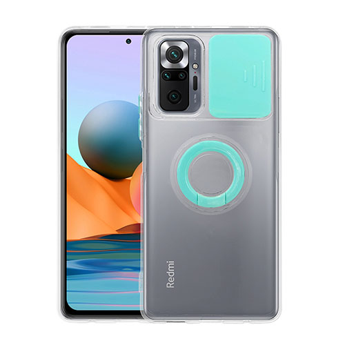 Ultra-thin Silicone Gel Soft Case 360 Degrees Cover MJ1 for Xiaomi Redmi Note 10 Pro 4G Cyan
