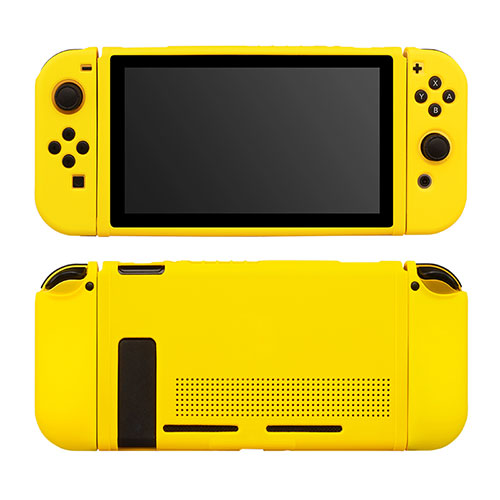 Ultra-thin Silicone Gel Soft Case 360 Degrees Cover S01 for Nintendo Switch Yellow