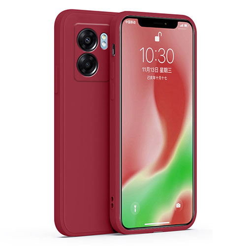 Ultra-thin Silicone Gel Soft Case 360 Degrees Cover S01 for Oppo A77 5G Red Wine