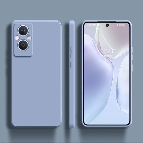 Ultra-thin Silicone Gel Soft Case 360 Degrees Cover S01 for Oppo A96 5G Lavender Gray